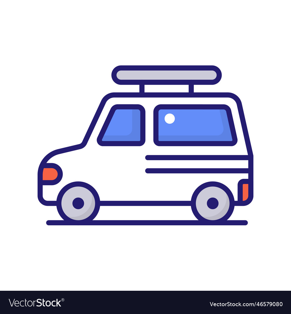 Travel van fill outline icon style Royalty Free Vector Image