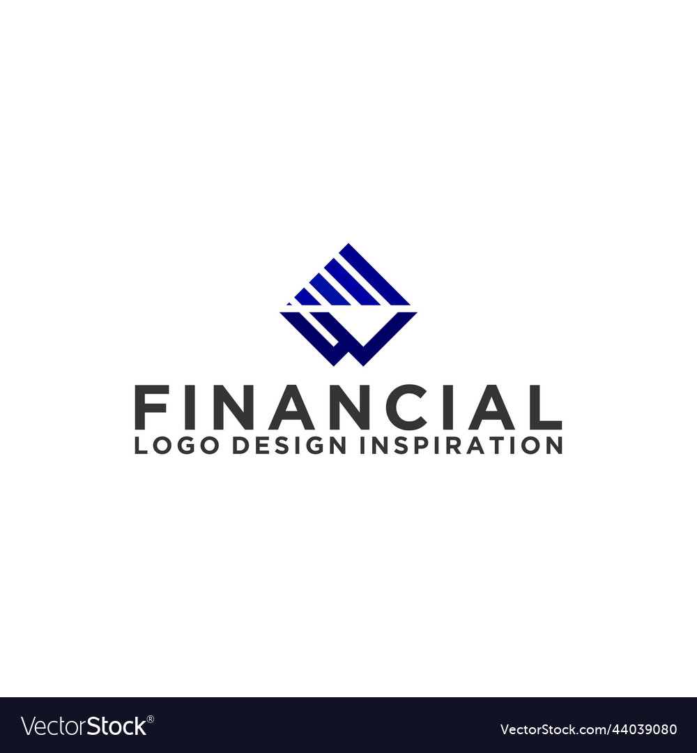 W financial logo design inspiration Royalty Free Vector