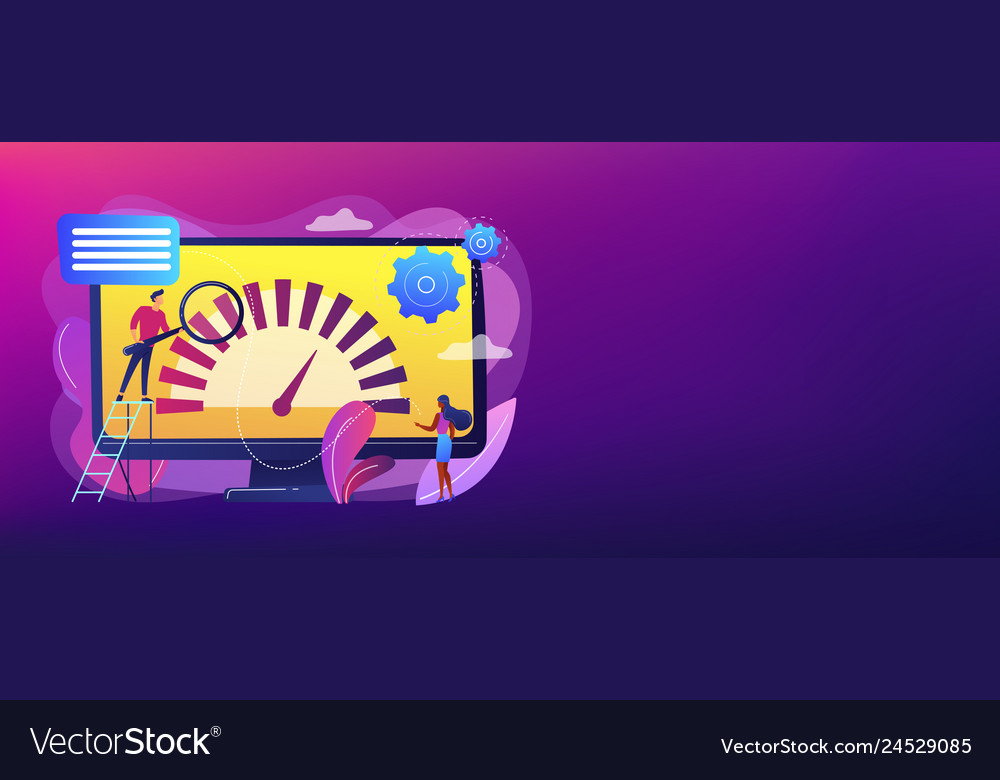 Benchmark testing concept banner header vector image Benchmark testing concept banner header
