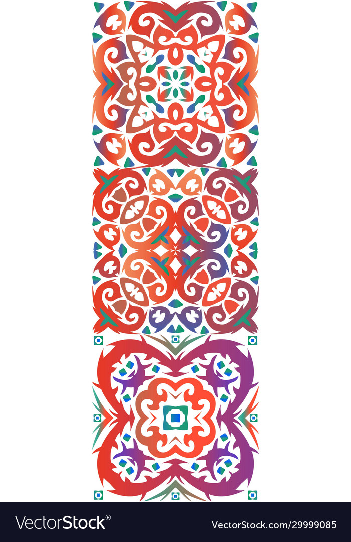 Colored ethnic patterns in ceramic tile