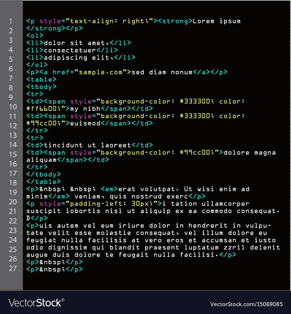 Colorful Syntax Code Program