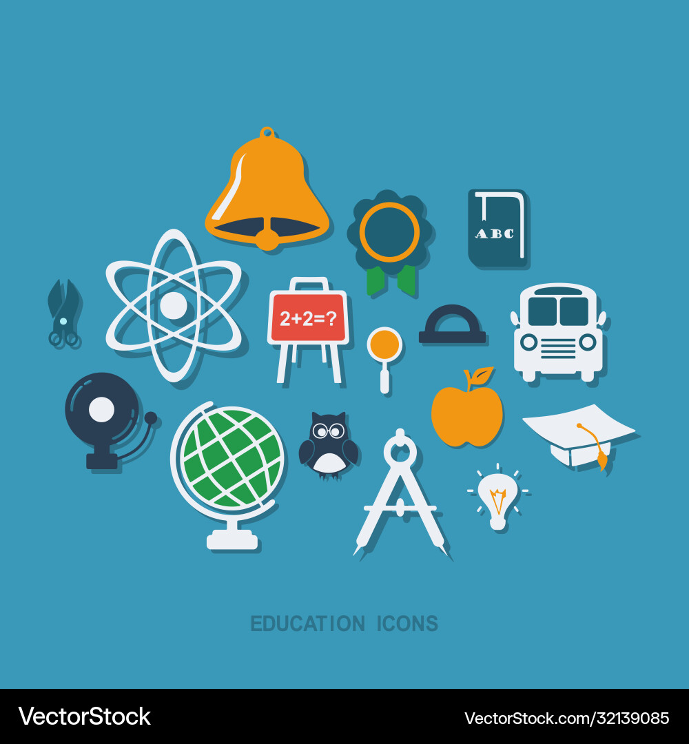 Flat concept set modern design with shadow Vector Image