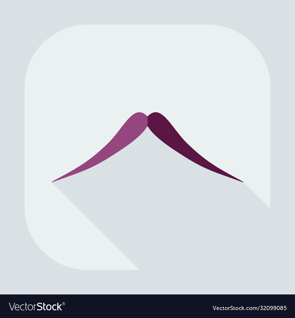 Flat modern design with shadow icon mustache