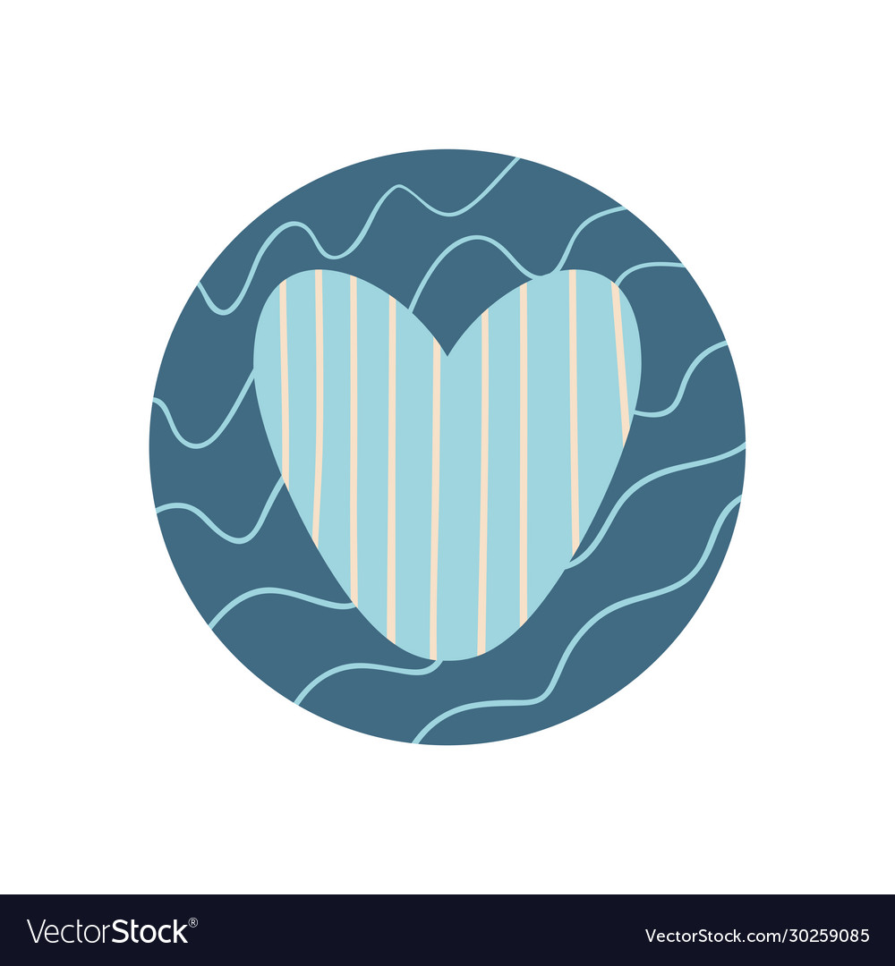Isolated heart with lines flat block style icon