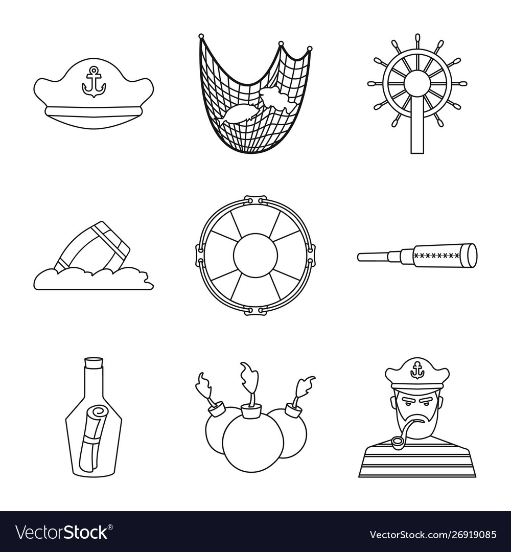 Isolated object treasure and ocean icon vector image Isolated object treasure and ocean icon