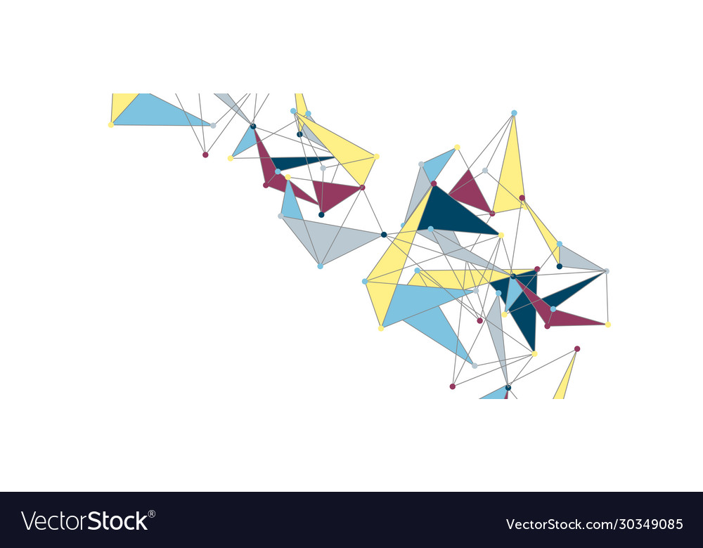 Line points connections triangular technology Vector Image Line points connections triangular technology