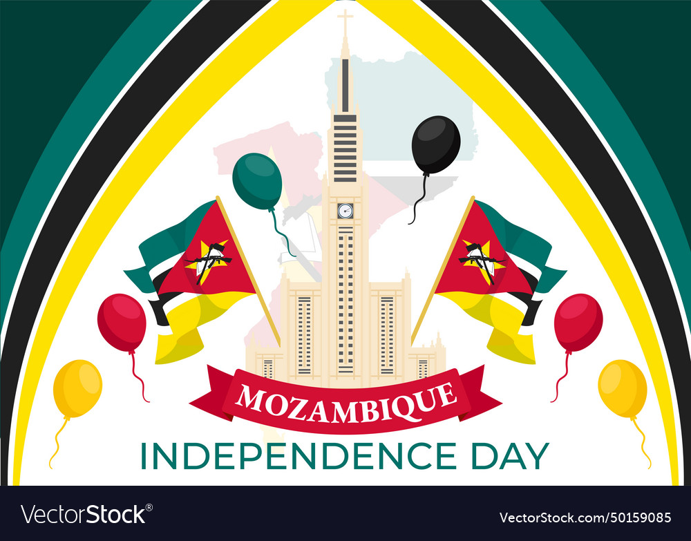 Mozambique independence day on 25 june Royalty Free Vector