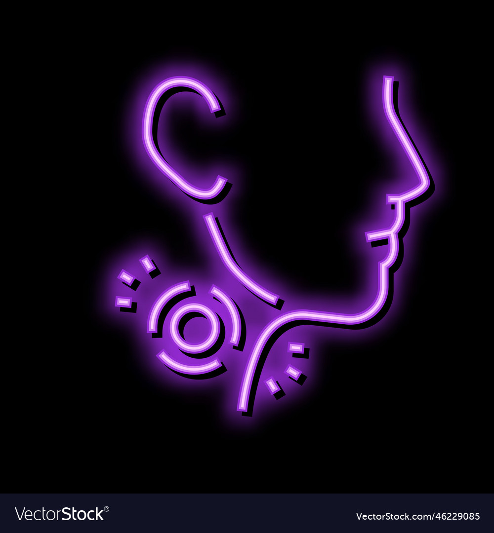 Neck pain body ache neon glow icon