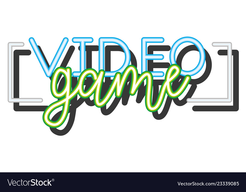 Neon video game Royalty Free Vector Image - VectorStock