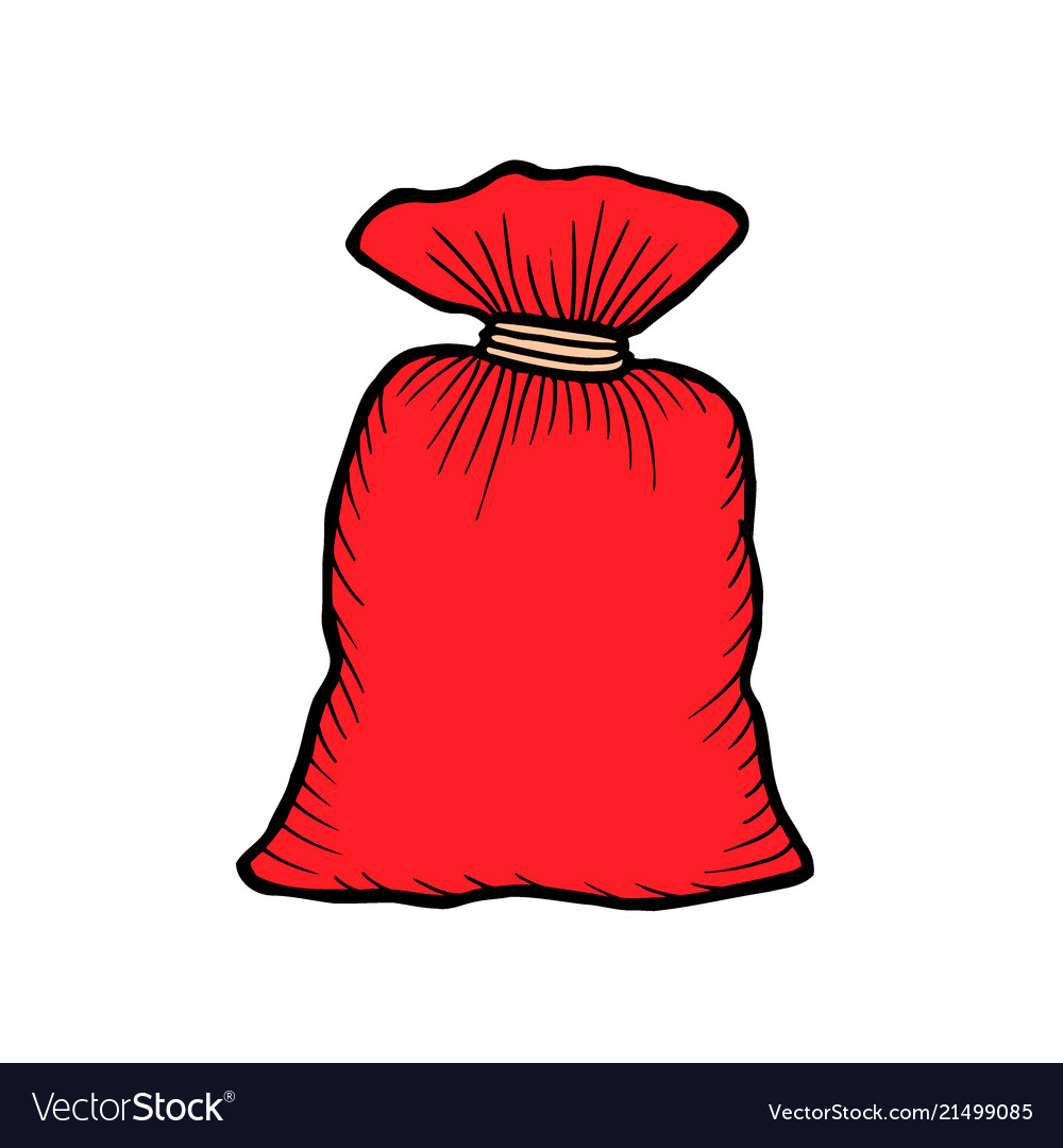 Santa claus red bag isolated on white Royalty Free Vector