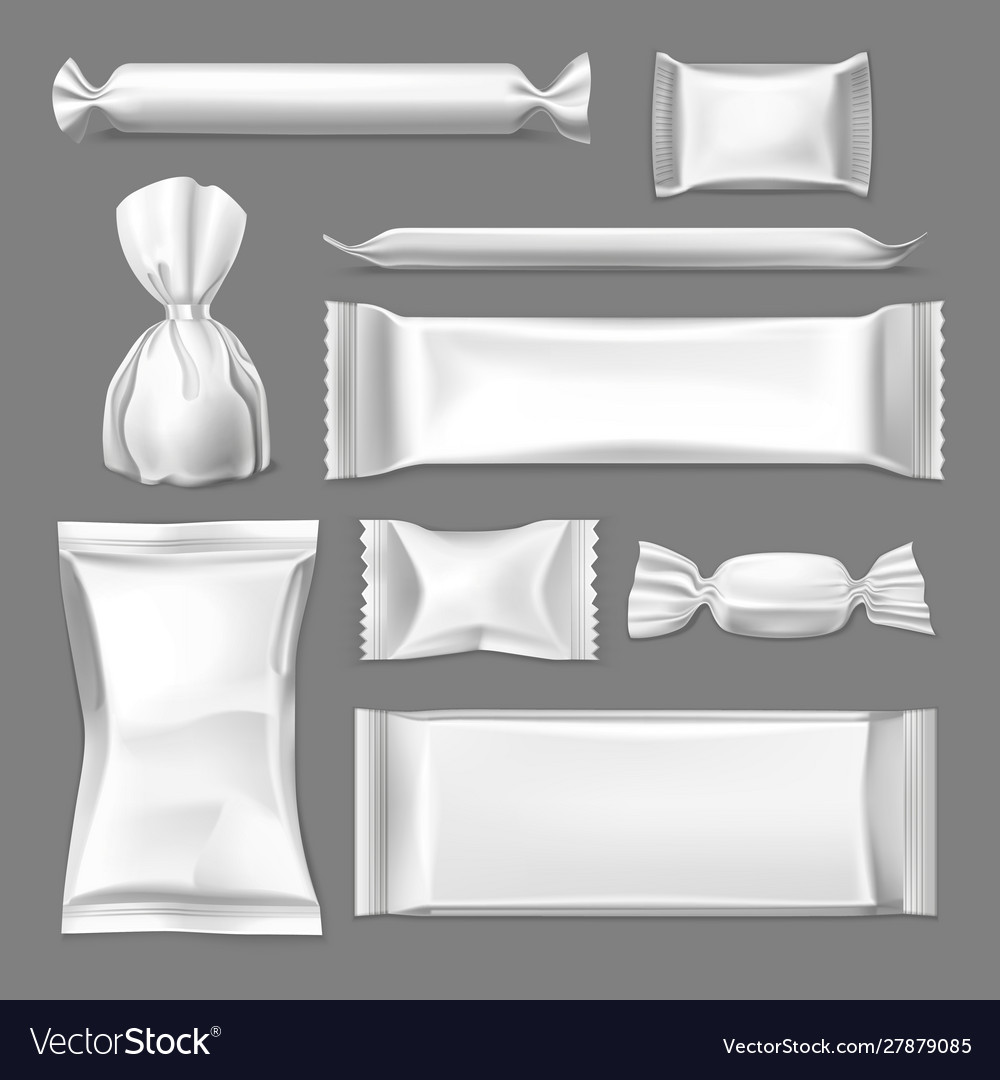 Set isolated wrapper for confectionary products Vector Image