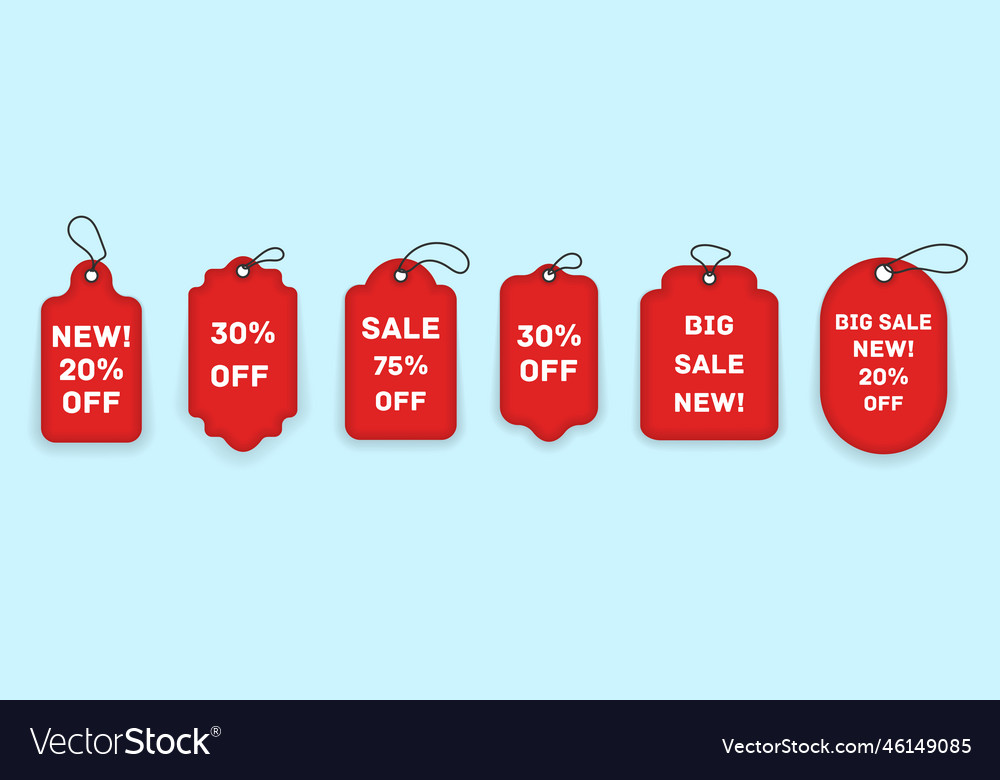 Set sale banner price tag label discount sticker