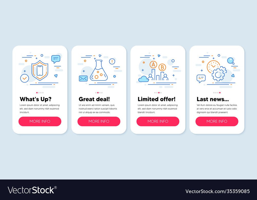Set technology icons such as ab testing vector image Set technology icons such as ab testing