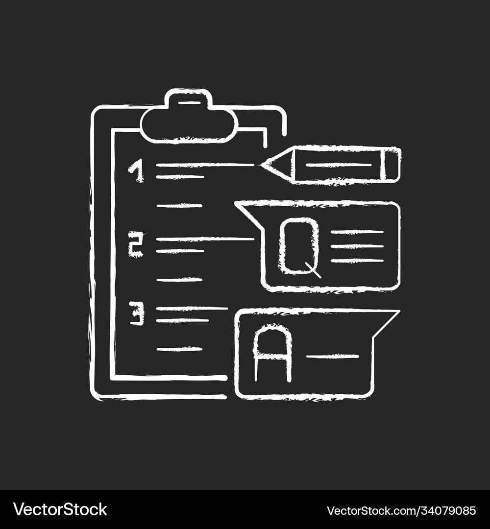 Short answer test chalk white icon on black Vector Image