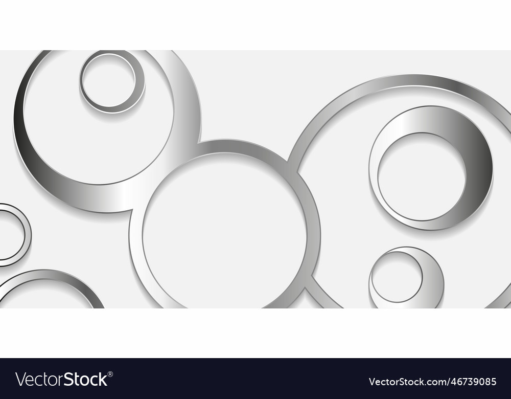 Silver metallic circular pattern abstract tech Vector Image