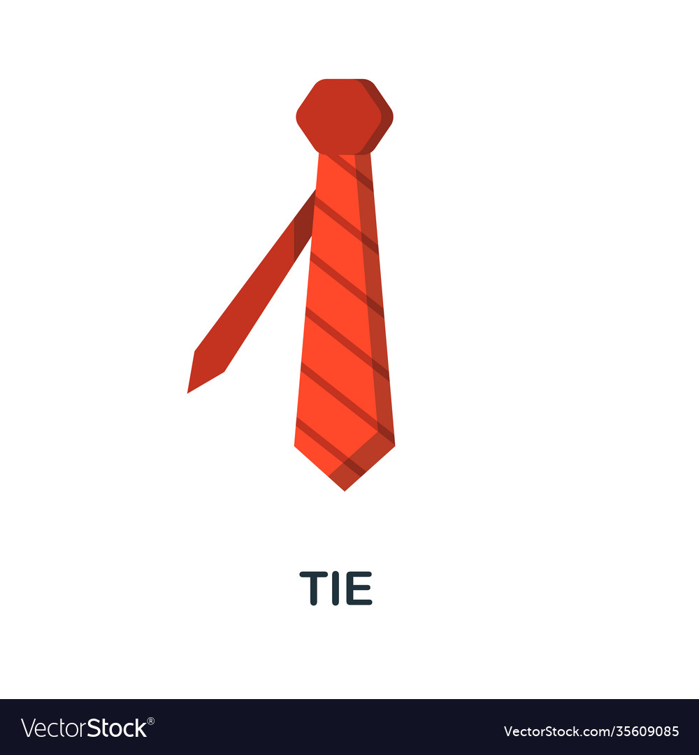 Tie flat icon color simple element from clothes