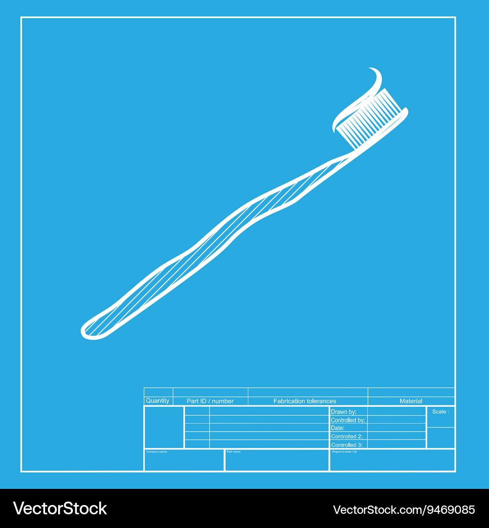Toothbrush with applied toothpaste portion white Vector Image