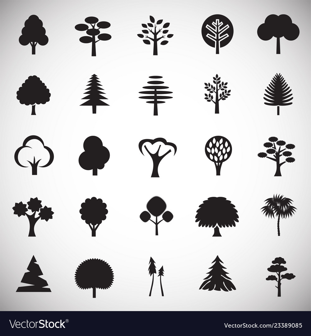 Tree Icon Set - Botanical Collection