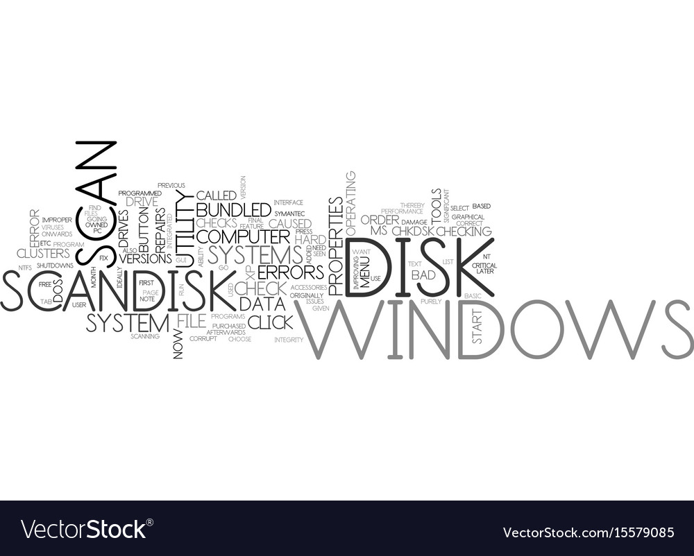 What is scan disk text word cloud concept Vector Image