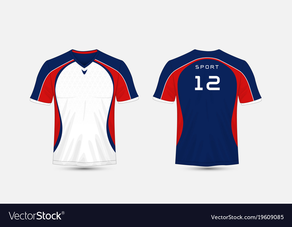 red white and blue football jersey