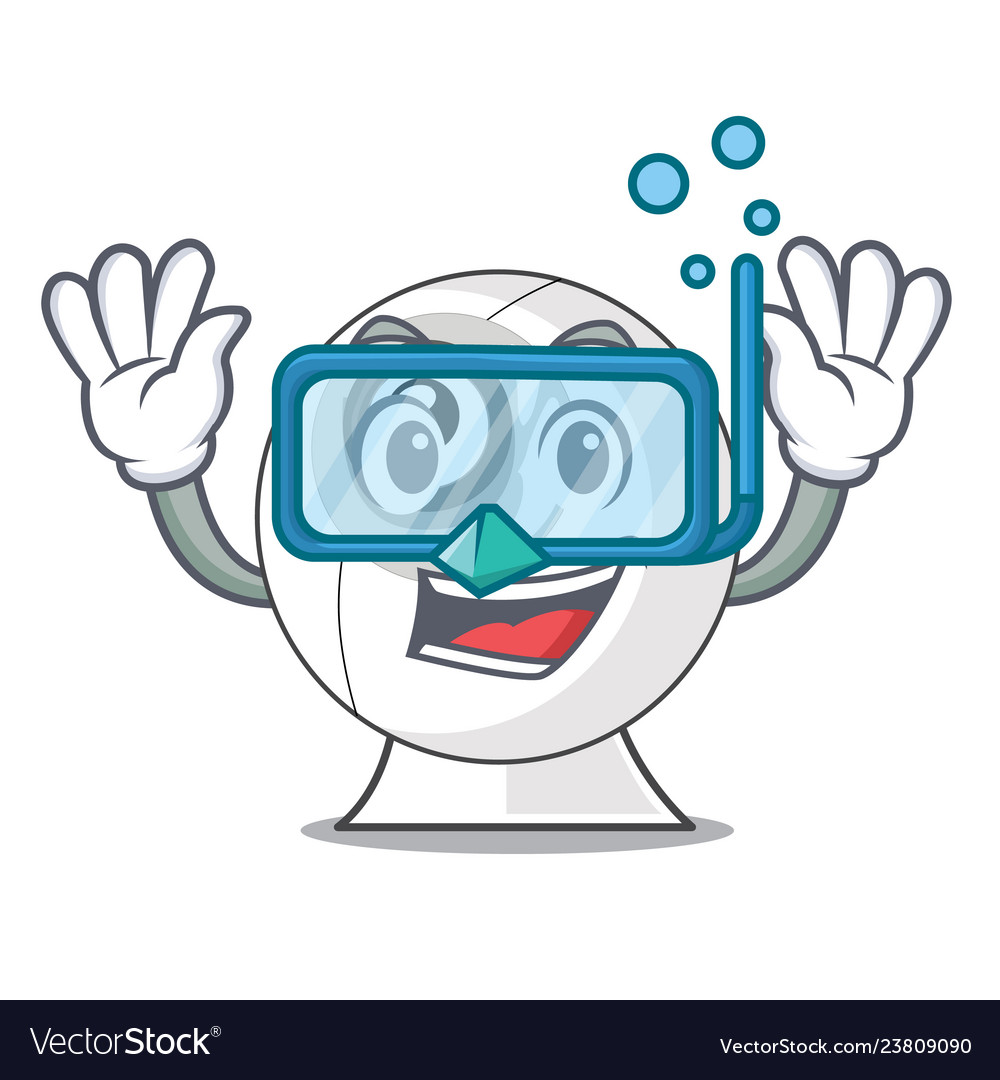 Diving webcam on the computer table character