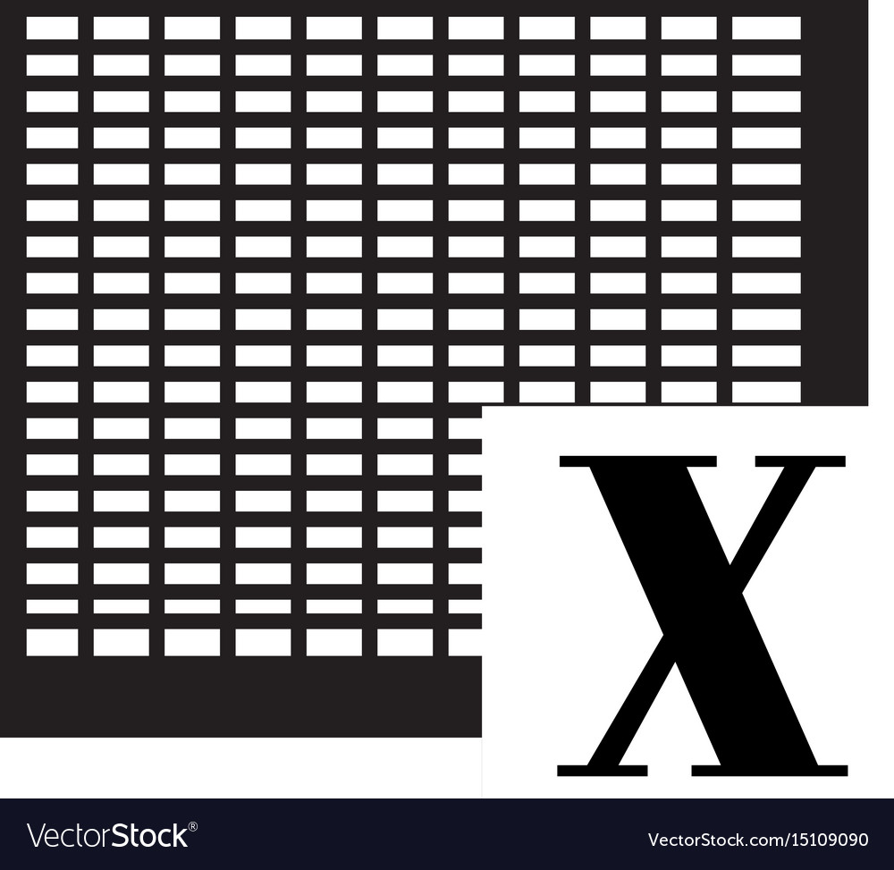 Excel Icon On White Background Royalty Free Vector Image