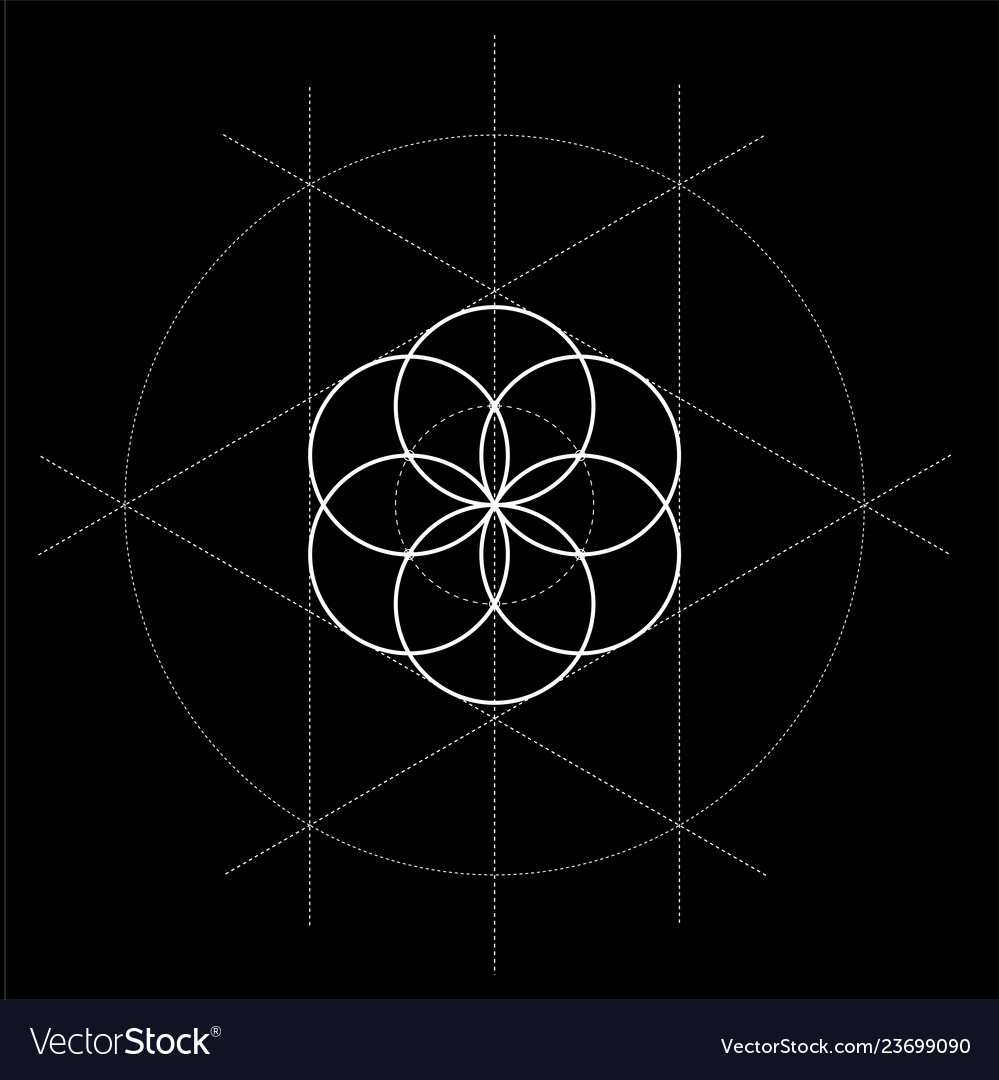 Flower Of Life With Construction Lines Sacred