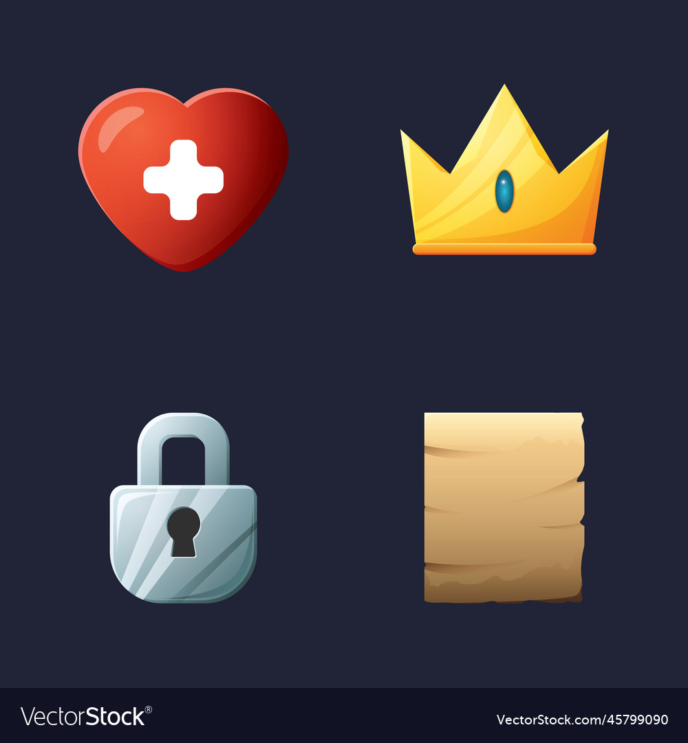Game ui assets set gaming user interface icons vector image Game ui assets set gaming user interface icons