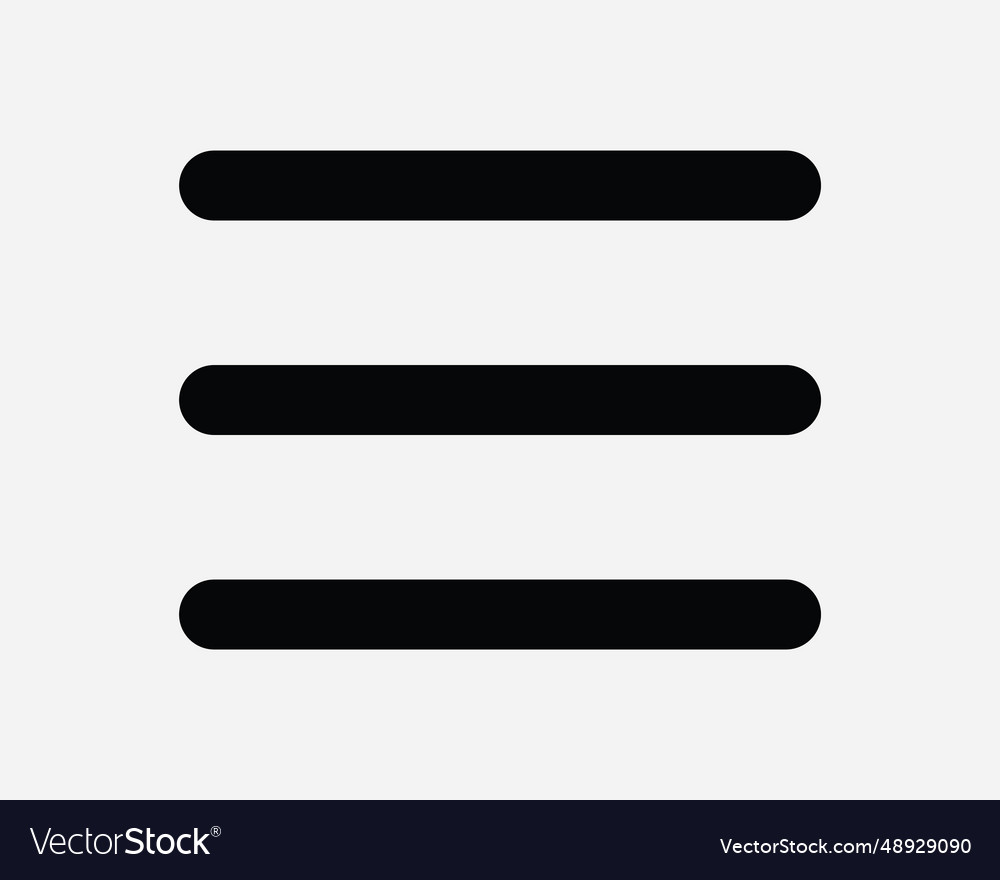 Hamburger menu line three lines 3 web navigation vector image Hamburger menu line three lines 3 web navigation