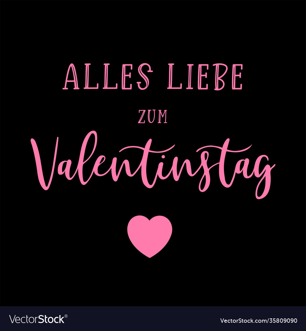 Hand sketched alles liebe zum valentinstag german