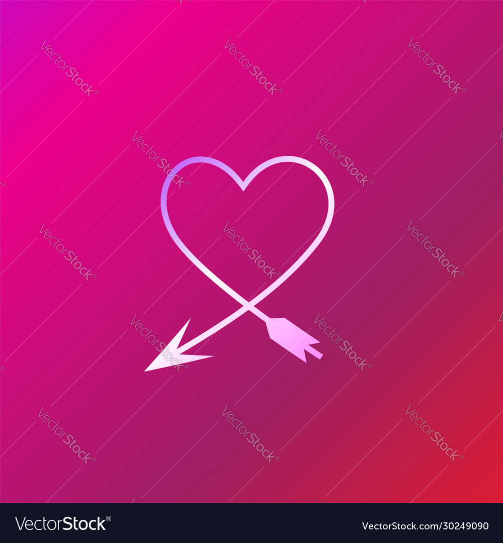 Heart shape with arrows element isolated