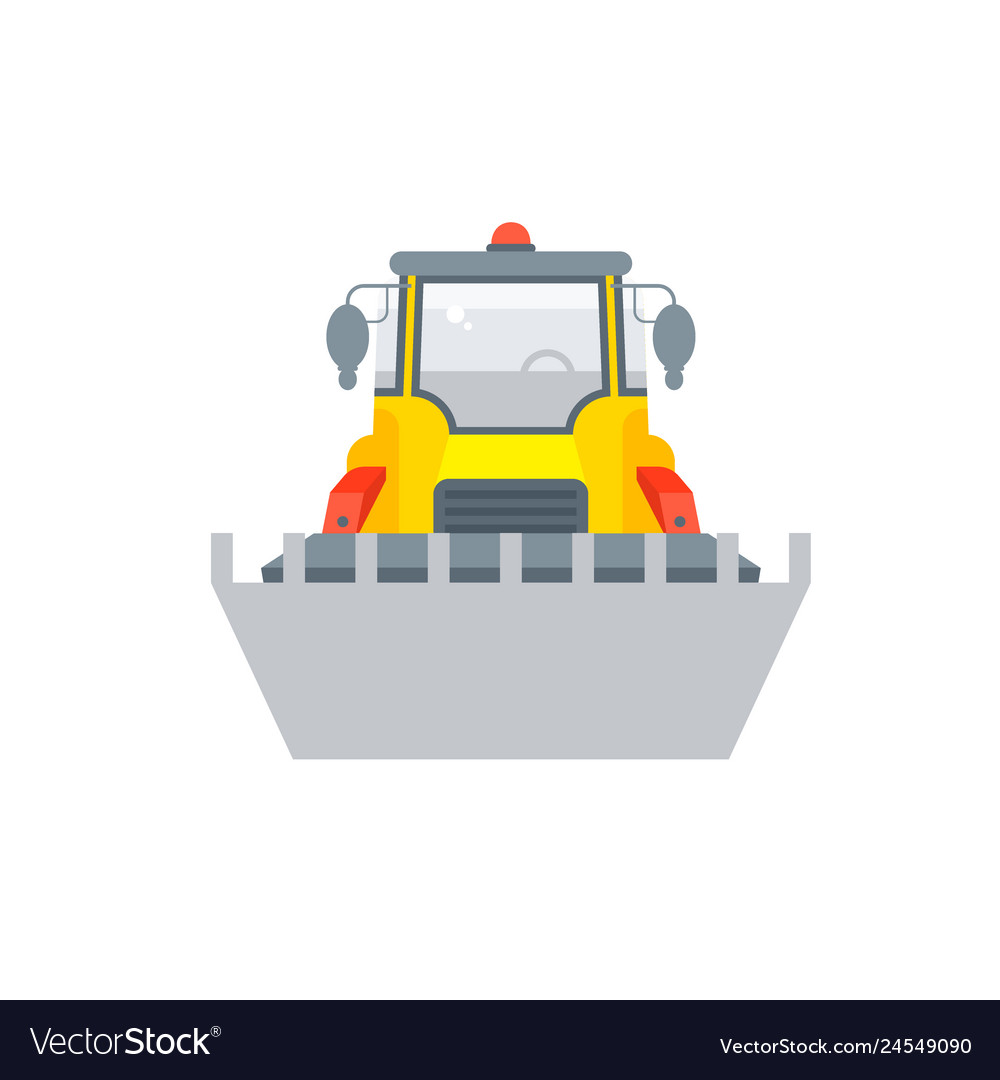 Loader with bucket front view vector image Loader with bucket front view
