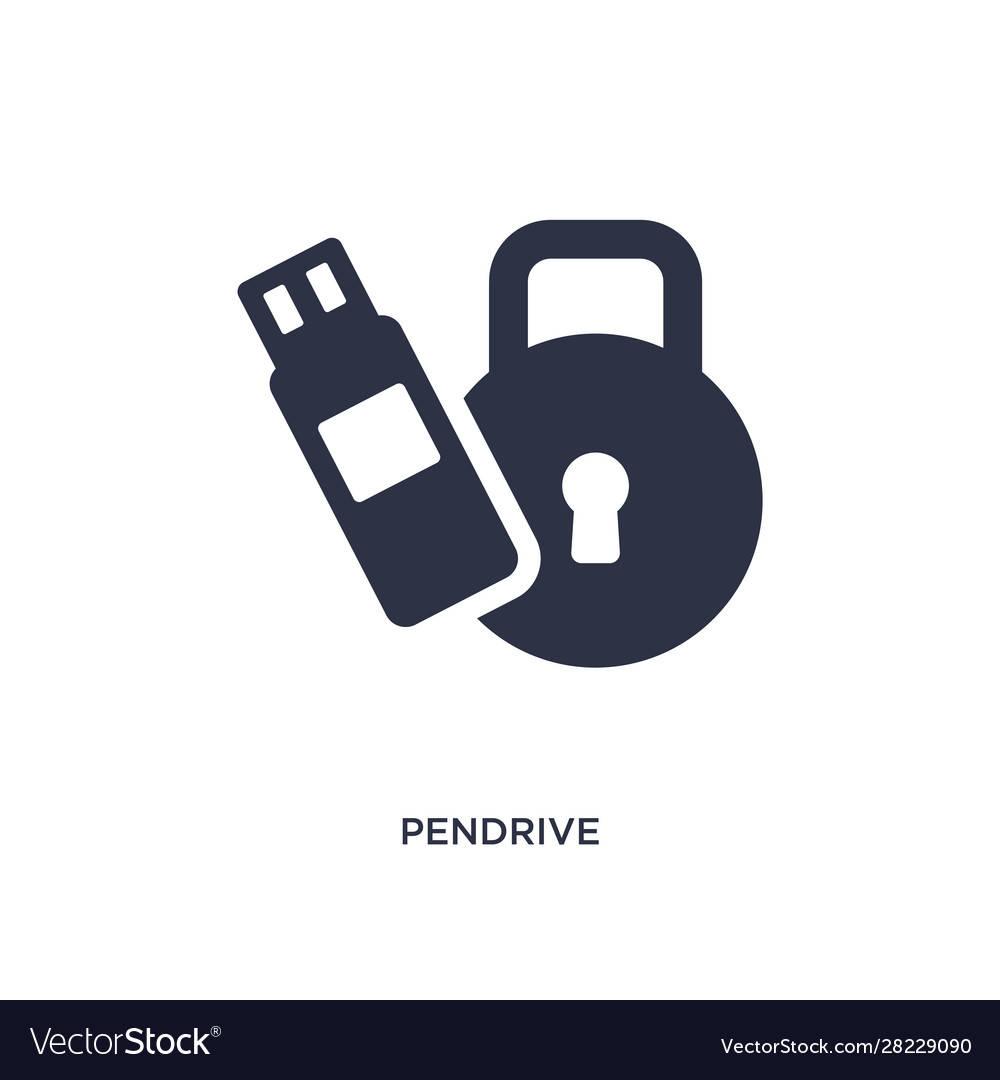 Pendrive icon on white background simple element