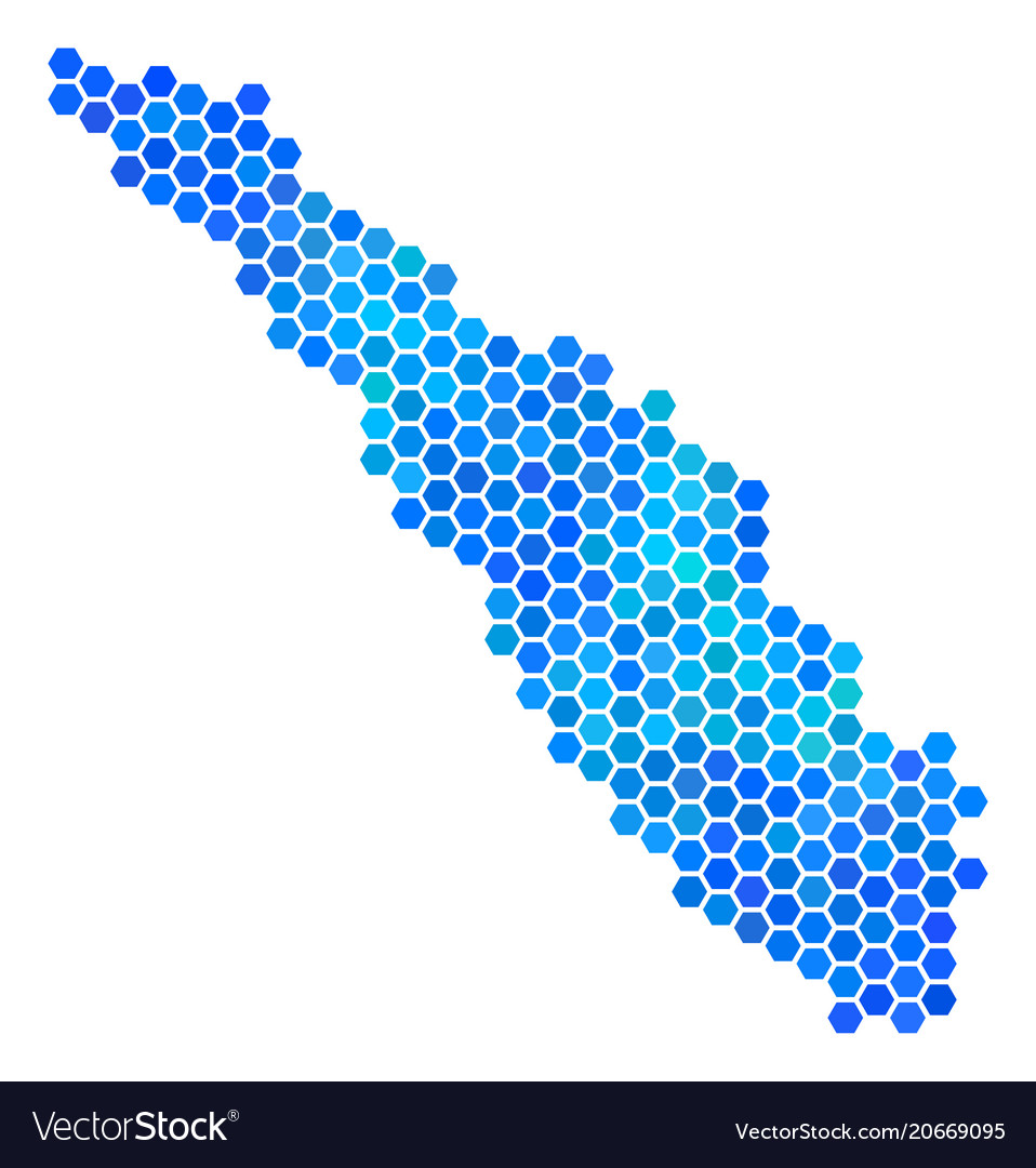 Blue hexagon sumatra island map