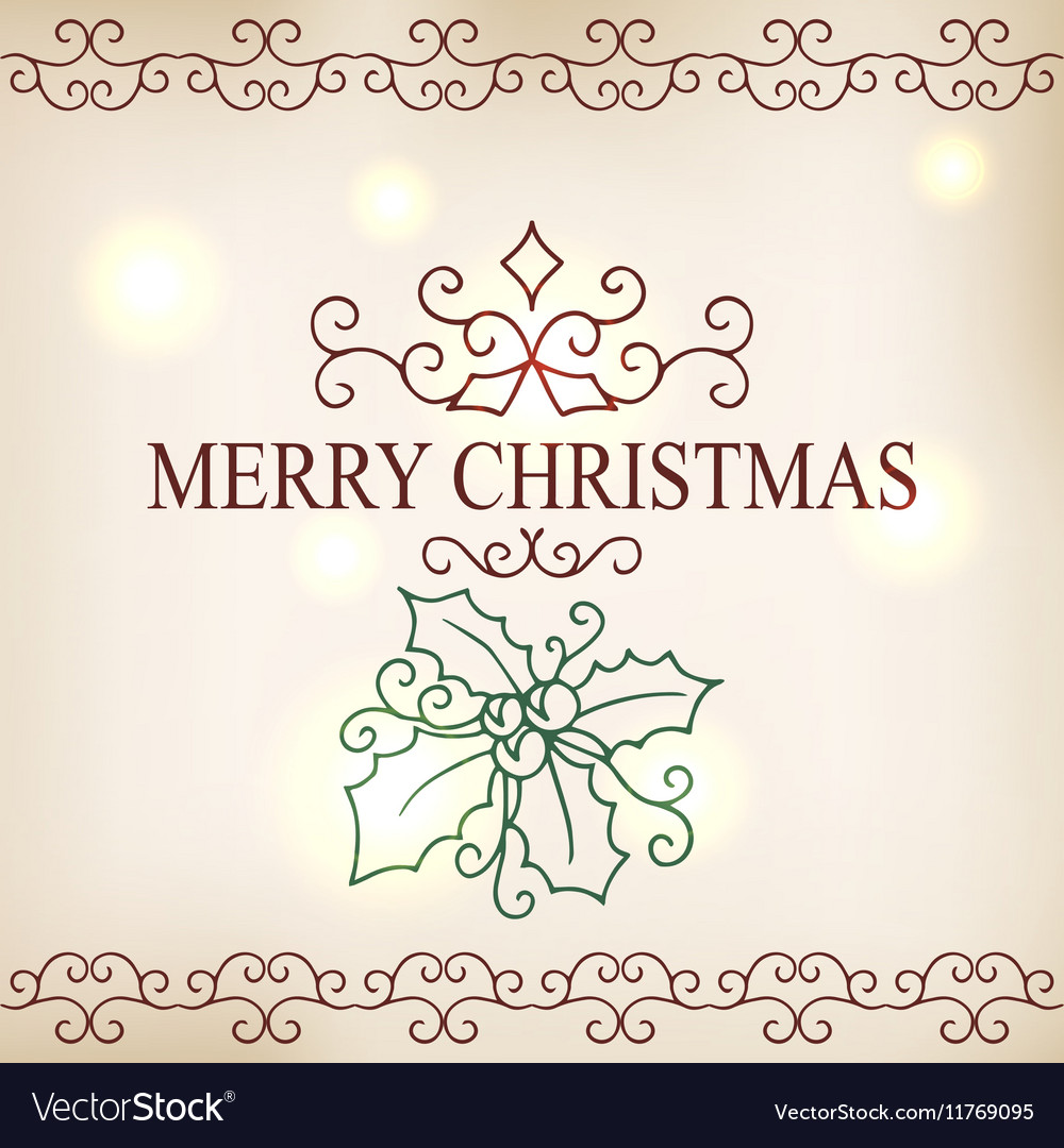 Calligraphic collection of christmas symbols Vector Image