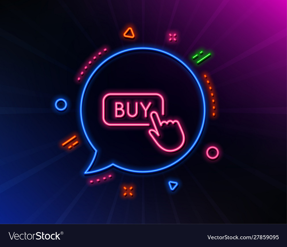 Click to buy line icon online shopping sign Vector Image