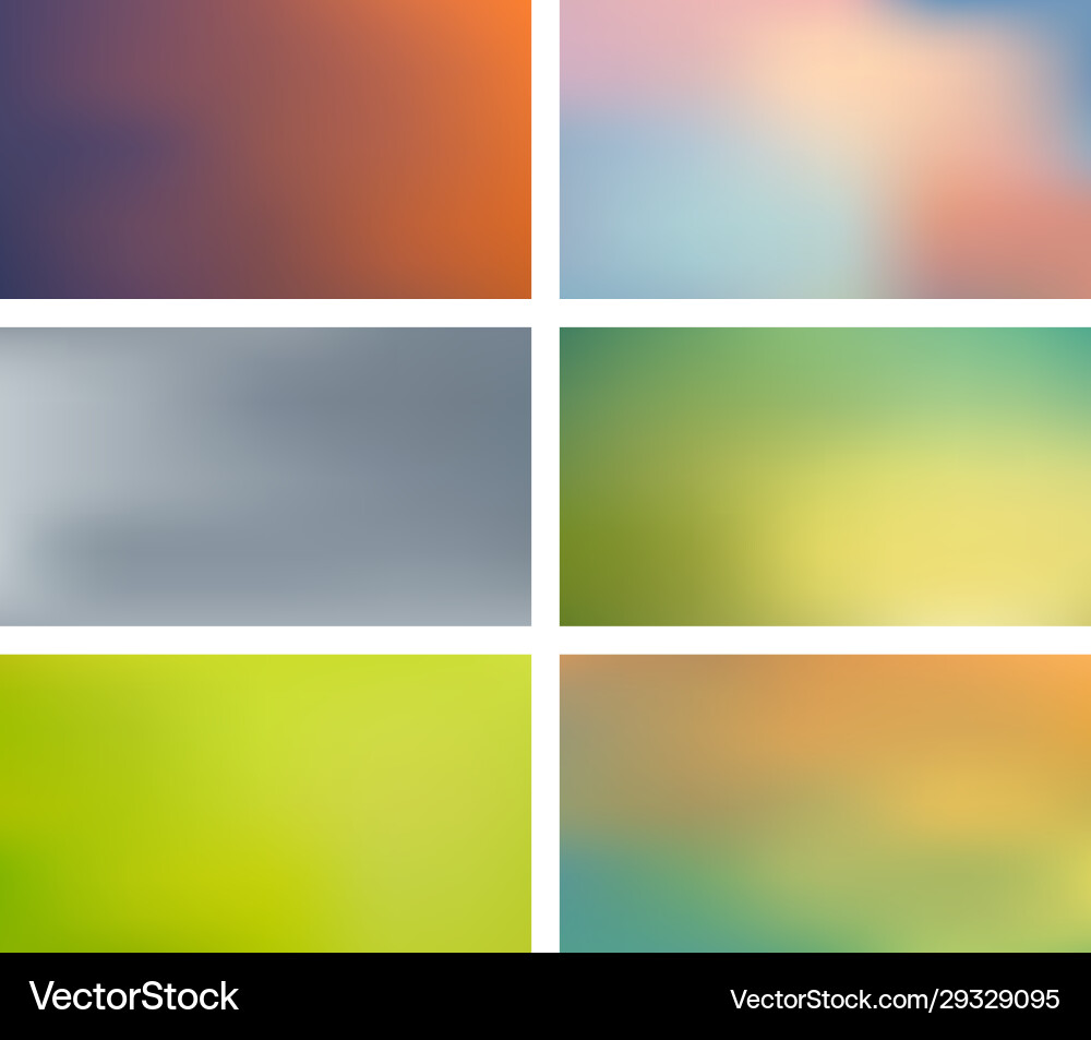 Collection blurred backgrounds Royalty Free Vector Image