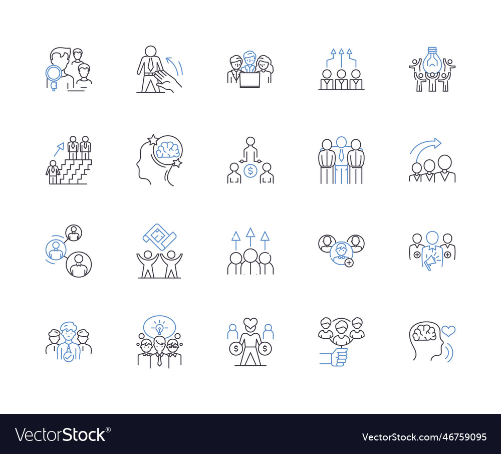 Community and networking outline icons collection