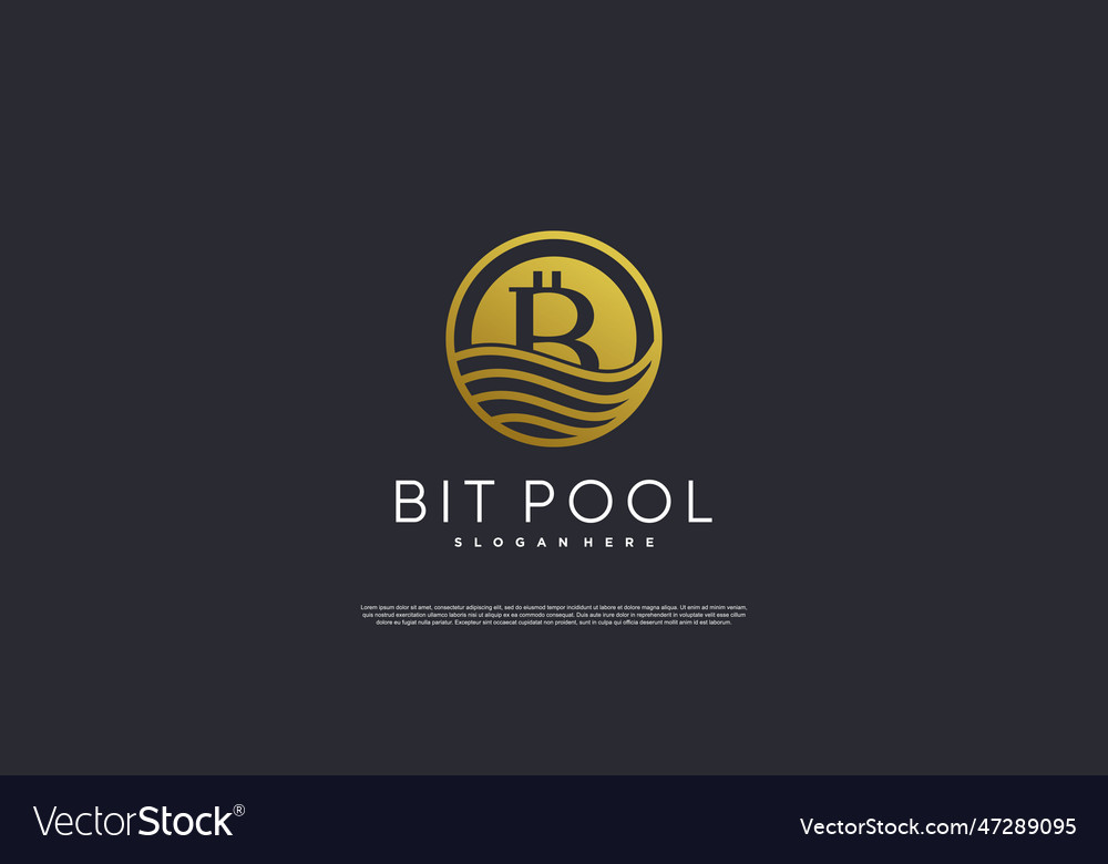 Crypto pool logo with modern creative element