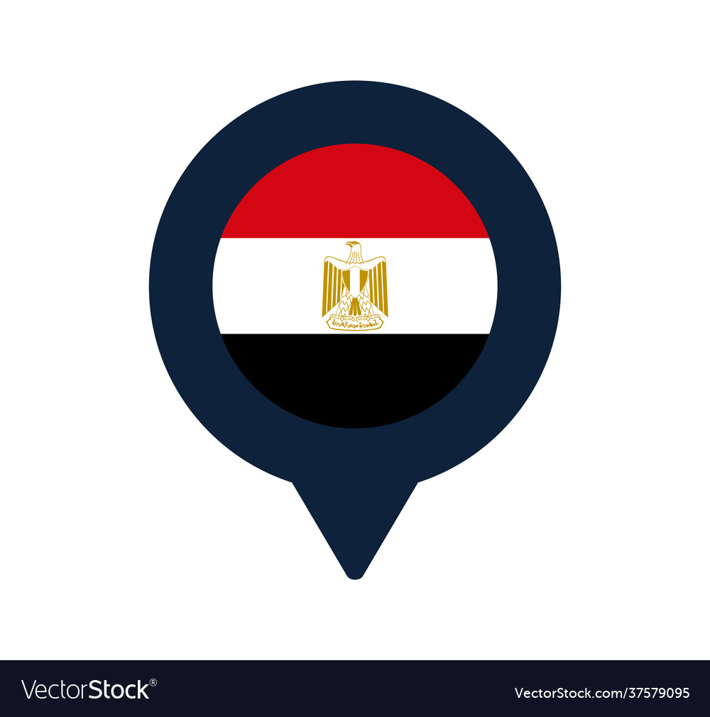 Egypt flag and map pointer icon national