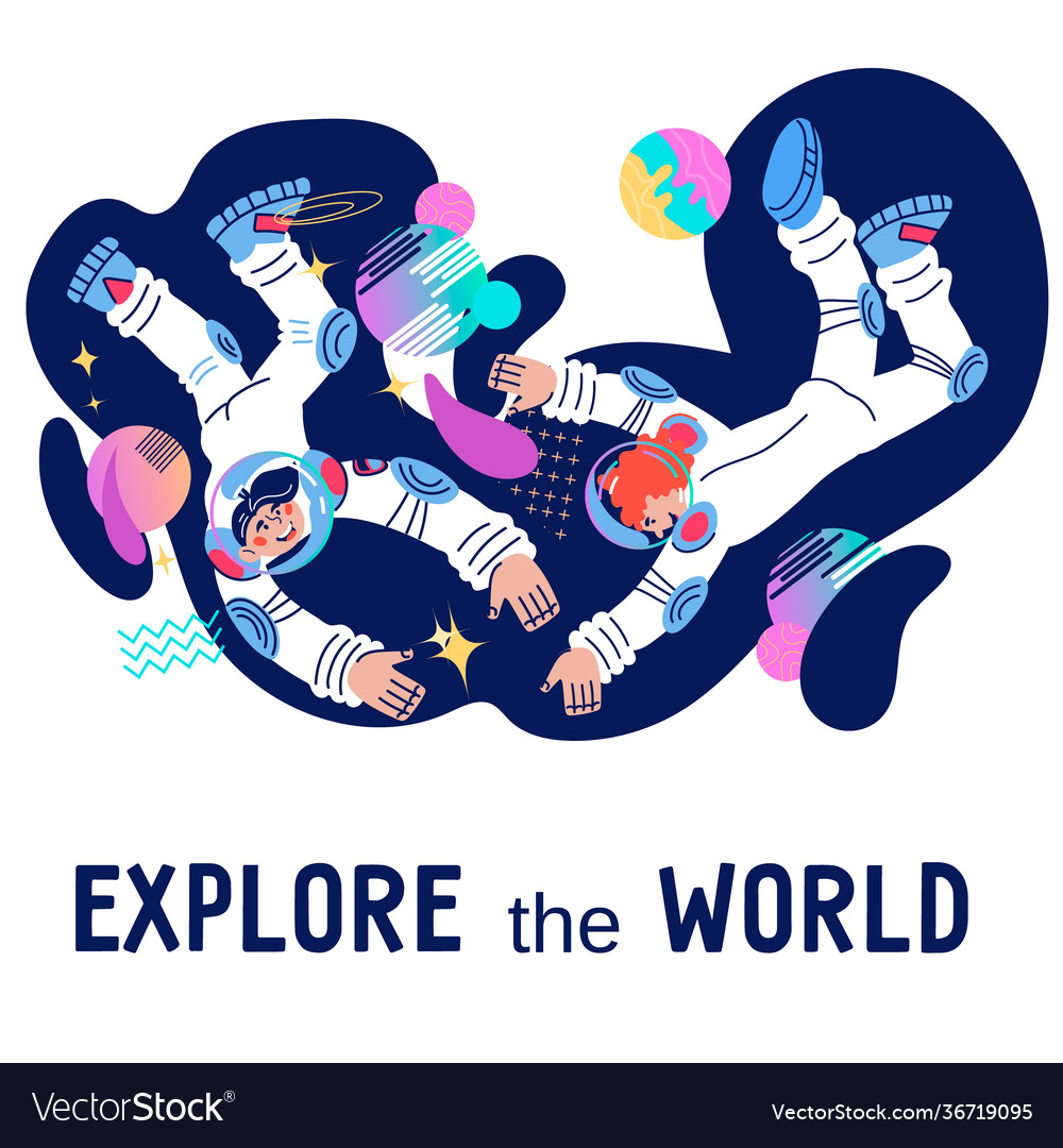 Explore world banner or poster template