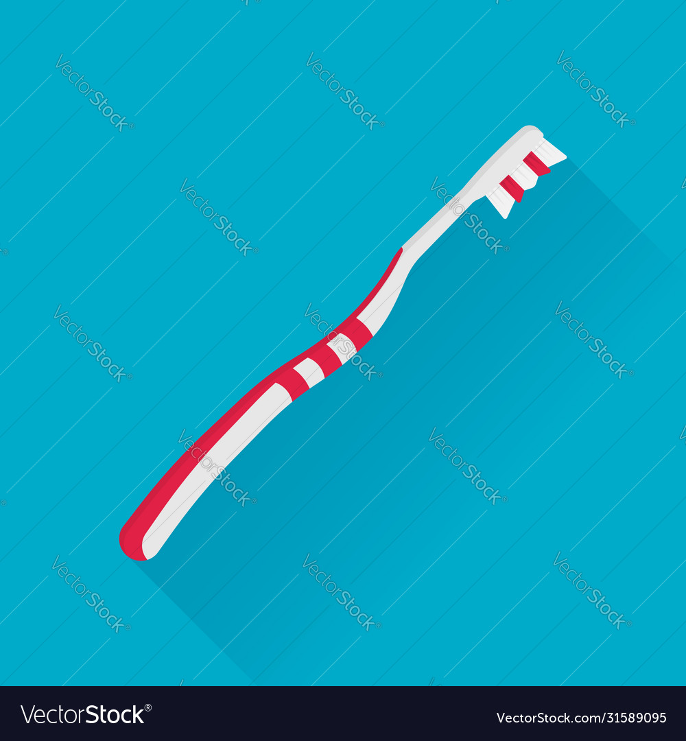 Flat toothbrush isolated on white background