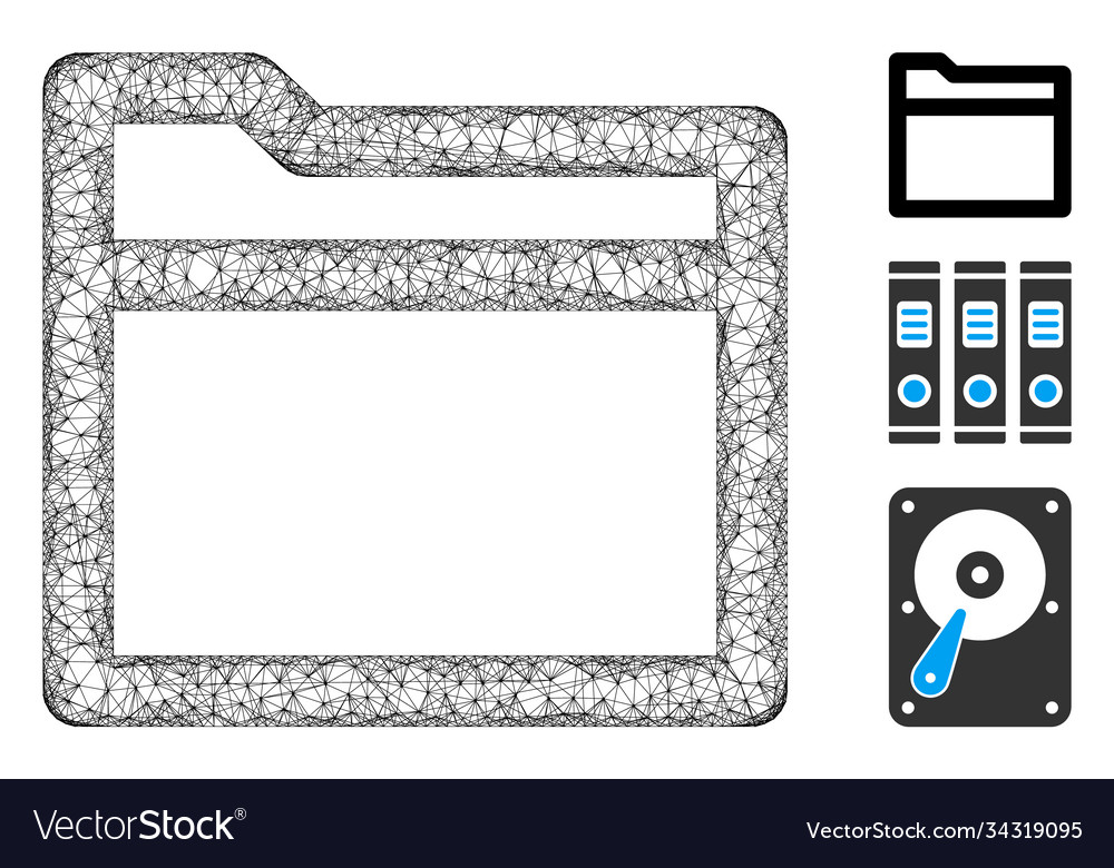 Folder polygonal web mesh Vector Image Folder polygonal web mesh