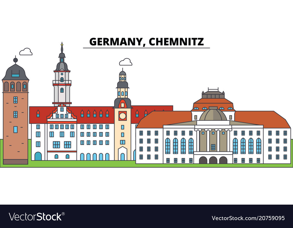 Germany chemnitz city skyline architecture vector image Germany chemnitz city skyline architecture