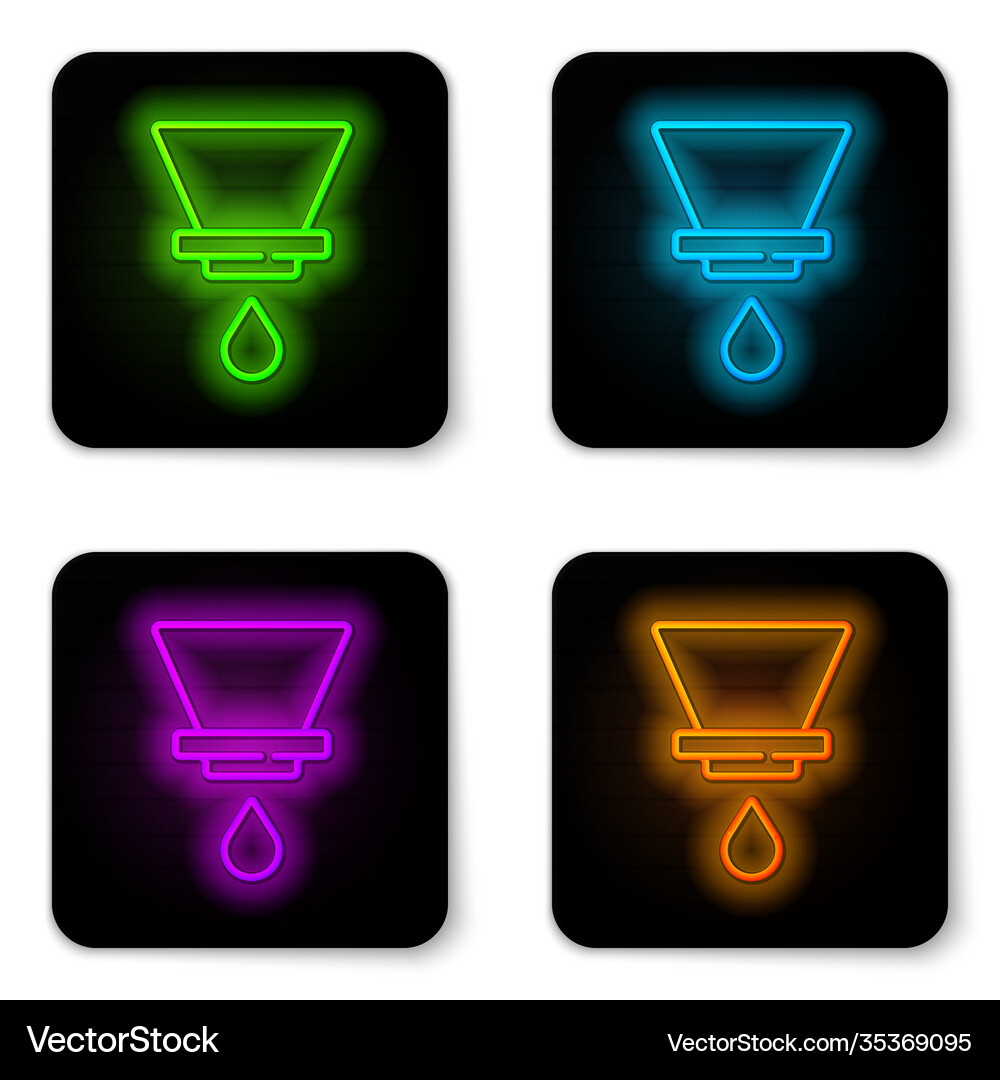 Glowing neon line v60 coffee maker icon isolated Vector Image