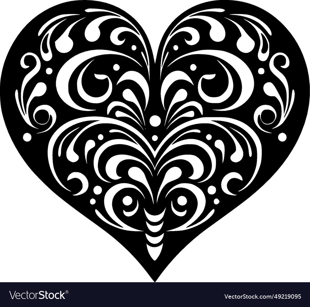 Heart - black and white isolated icon