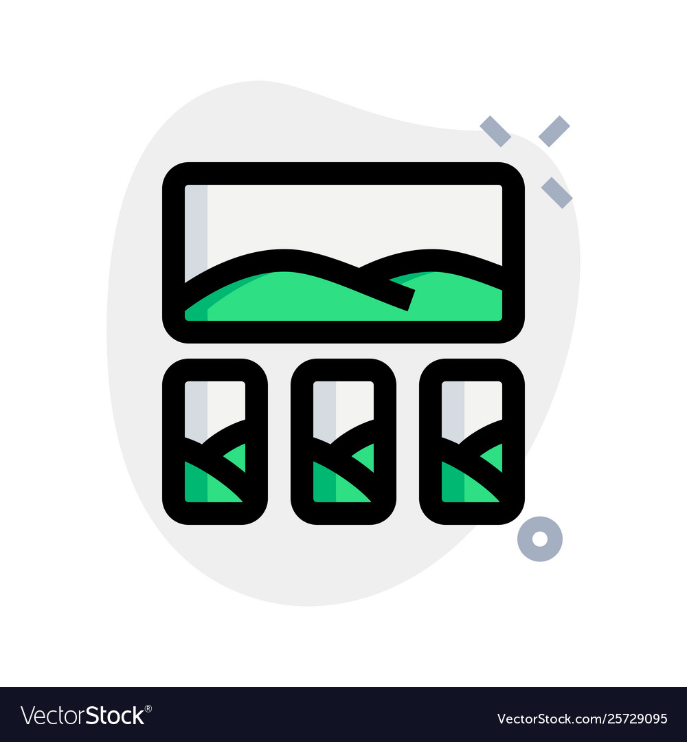 Image split section with wide top screen layout