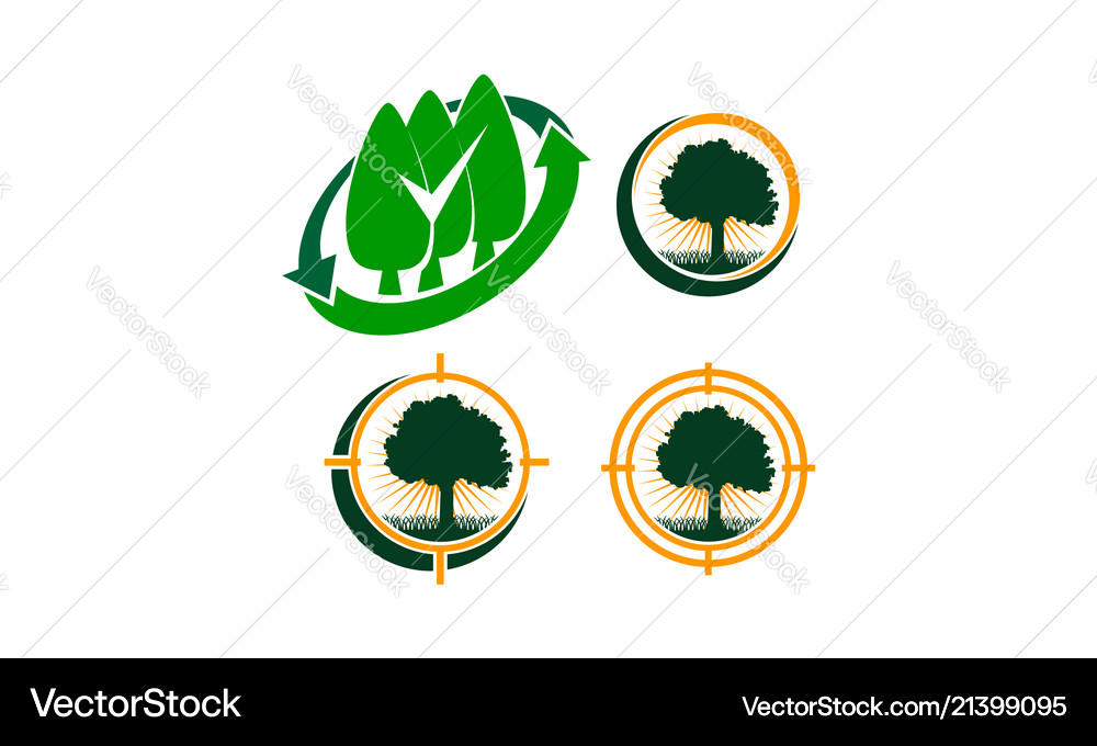 Leaf template set Royalty Free Vector Image - VectorStock