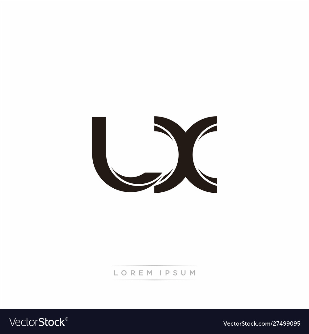 Lx initial letter split lowercase modern monogram