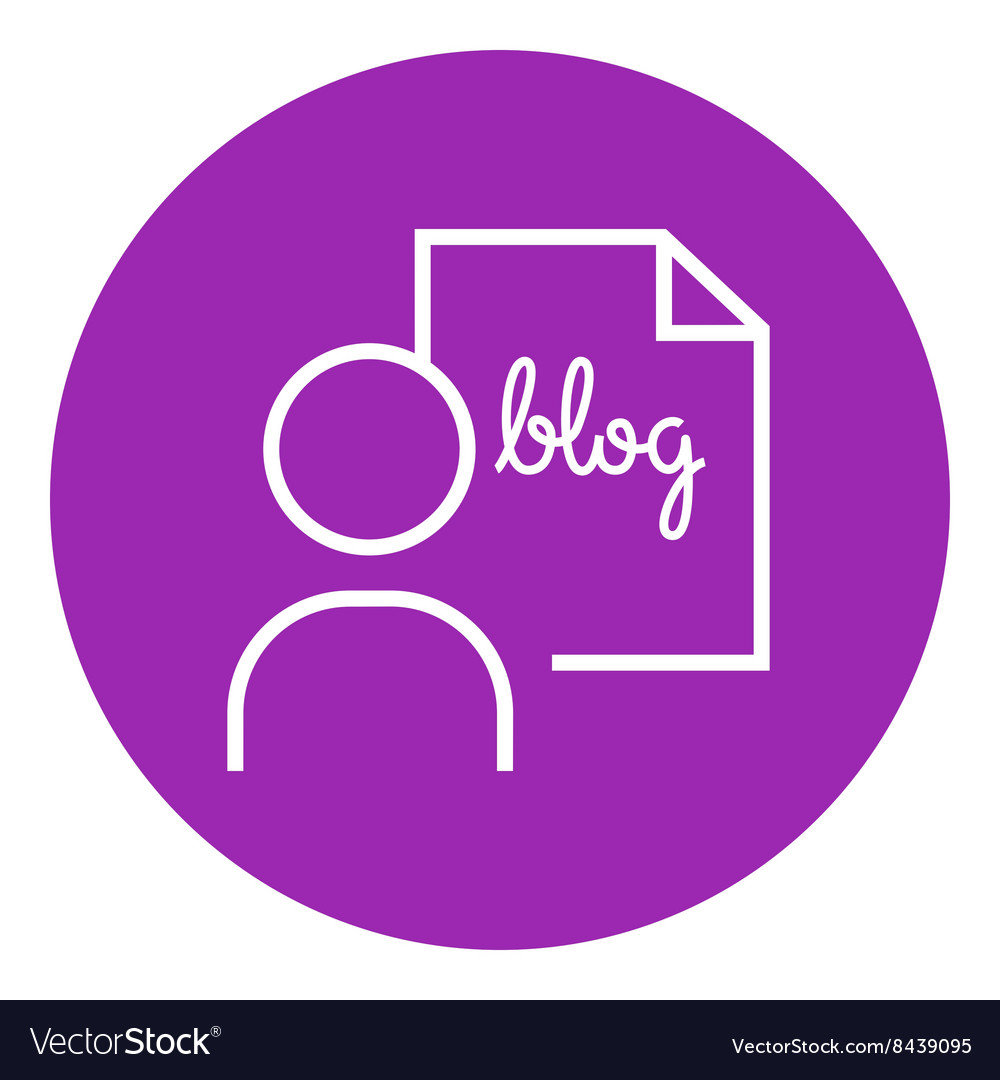 Man and sheet with word blog line icon